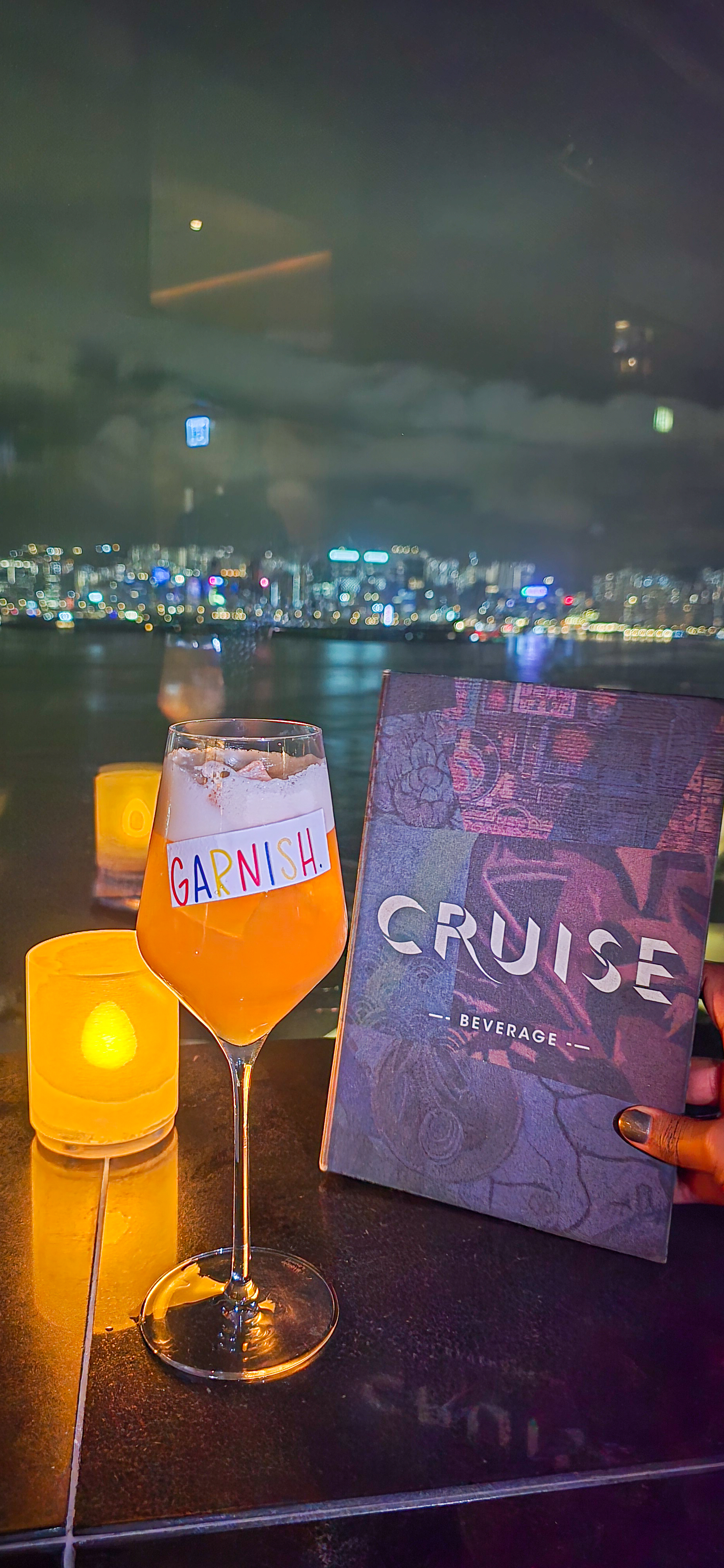 cocktail at cruise roof top restaurant and bar