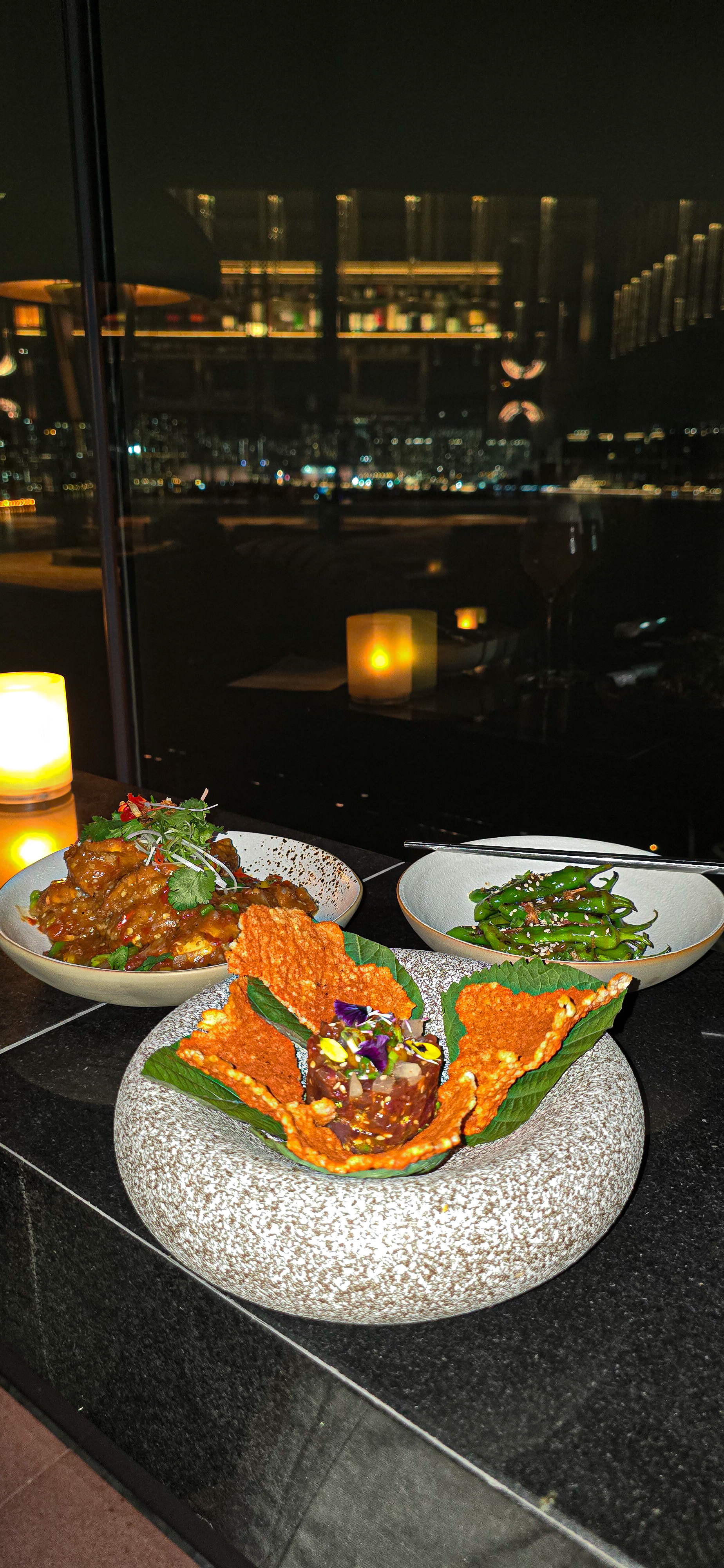 food at cruise roof top restaurant and bar