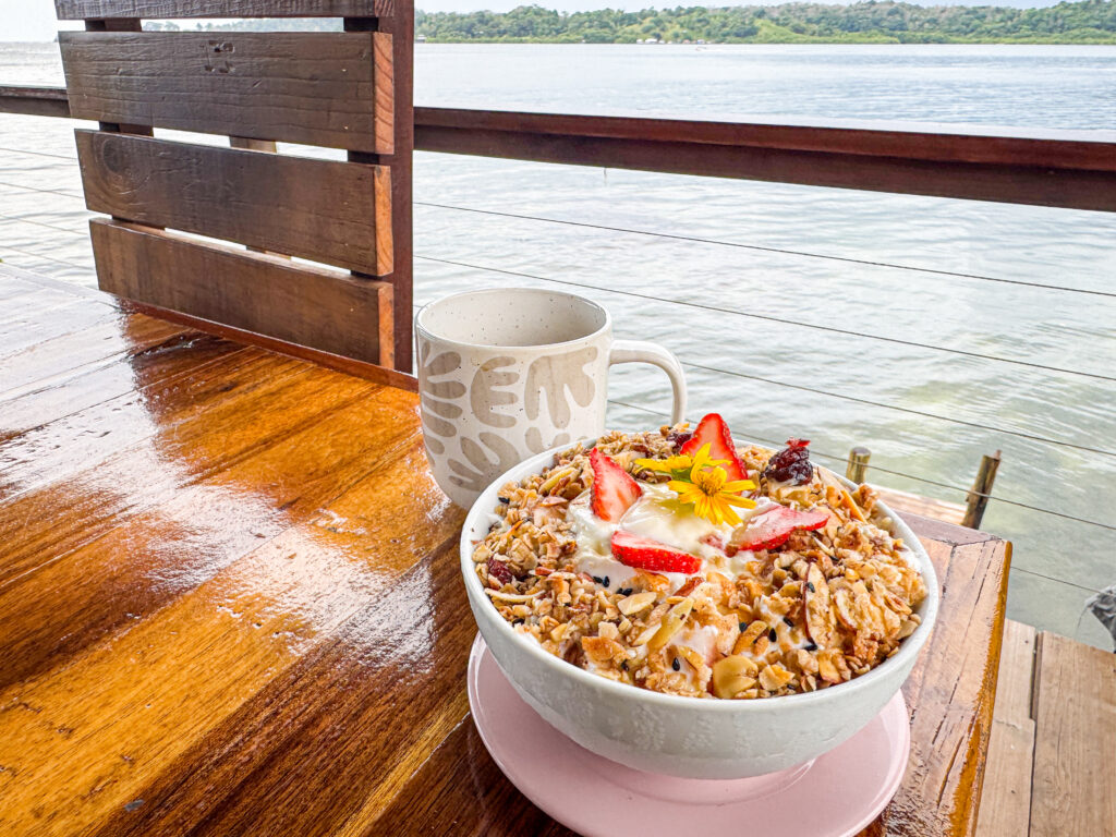 bright breakfast with fresh fruit at jungle resort in bocas del toro