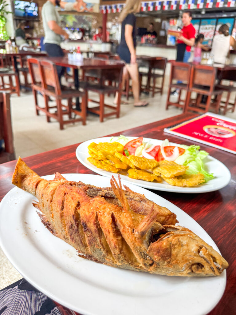 authentic fried fish at Cafe Coca Cola in Panama City 